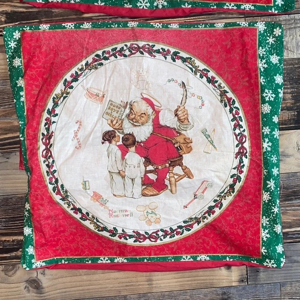 Norman Rockwell festive pillow